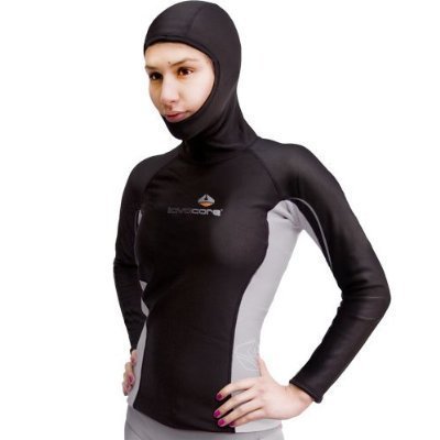 New Women's LavaCore Trilaminate Polytherm Long Sleeve Hooded Shirt (Medium-Large) for Extreme Watersports