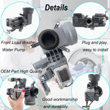 W10425238, WPW10605427 Washer Drain Pump Compatible with Whirlpool, Maytag, Amana Washing Machine, OEM Pump W10605427 Replaces AP6023357, PS11756700, W10799065 Front Load Washer Drain Pump Motor