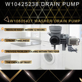 2024 Upgrade W10425238 W10605427 Washer Drain Pump Replacement WPW10425238 WPW10605427 W10799064 W10799065 Compatible With Whirlpool Maytag Washing Machine 2 Year Guarantee