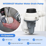 W11399437 Washing Machine Water Drain Pump Replacement Compatible with Maytag Whirlpool Kenmore Crosley Washer Replace Part Numbers W11399437 W11259498 4961028 AP6974144 PS12731241 EAP12731241