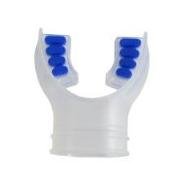 Trident New Comfort Cushion Silicone Molded Tab Mouthpiece for Regulator, Octopus, Snorkel - Clear with Blue Tabs