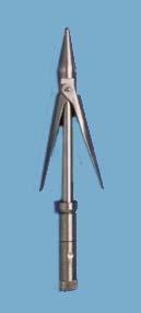 New AB Biller Twin Barb Rockpoint Stainless Steel Tip with Swivel Spinner Base & Long Barbs - 6mm