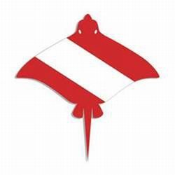 Innovative Scuba Concepts New Diver Down Flag Die Cut Sticker Decal for Your Boat, Tanks or Auto - Stingray (4-3/4" Tall)
