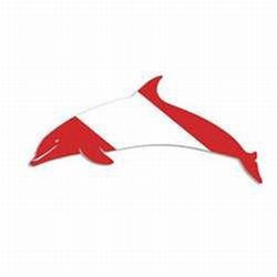 New Diver Down Flag Die Cut Sticker Decal for Your Boat, Tanks or Auto - Dolphin