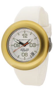 St. Moritz New Momentum M1 Women's Alter Ego Dive Watch & Underwater Timer for Scuba Divers with White Face, Yellow Ring & Soft White Silicone Rubber Band (Includes 1 Extra Black Top Ring)