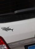 Scuba Diving Vinyl Decal Car and Motorcycle Sticker with Tribal Great White Megalodon Shark - 6.57" x 3.11"