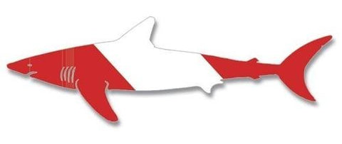 Innovative Scuba Concepts New Diver Down Flag Die Cut Sticker Decal for Your Boat, Tanks or Auto - Shark (7-1/4" Long)/FBM