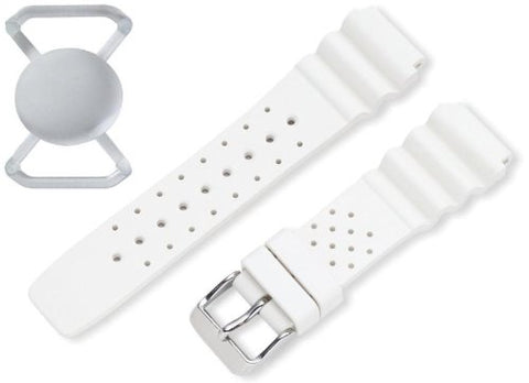 St. Moritz Momentum Women's 18mm White Splash Natural Rubber Watch Band Twist & Splash Dive Watch with Free Watch Protector Valued at $12.95 Value