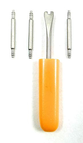 Momentum St Moritz Packet of 3 Heavy Duty Stainless Steel Watch Pins Plus Pin Removal Tool - Spring Bars