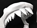 3D-Printed Great White Megalodon Articulated Shark Jaw with Sharp Serrated Teeth