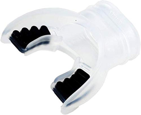 Trident New Comfort Cushion Silicone Molded Tab Mouthpiece for Regulator, Octopus, Snorkel - Clear with Black Tabs