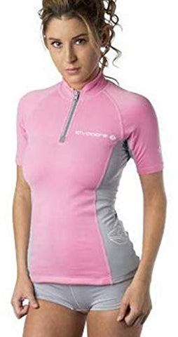 Lavacore New Women's Short Sleeve LavaSkin Shirt - Pink (Size Medium) for Scuba Diving, Surfing, Kayaking, Rafting, Paddling & Many Other Watersports