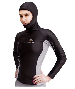 Lavacore Women's Polytherm Long Sleeve Hooded Scuba Diving Shirt, MD-12