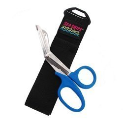 Innovative New Safety and Rescue Scuba Diver EMT Scissors Shears with Sheath - Cobalt Sea Blue