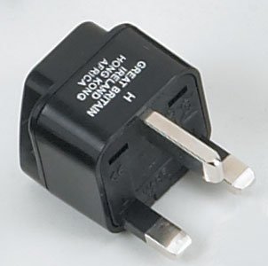 New Power Plug Adapter for Great Britain, Ireland, Hong Kong & Africa (Assorted Colors)