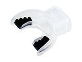 Trident New Comfort Cushion Silicone Molded Tab Mouthpiece for Regulator, Octopus, Snorkel - Clear with Black Tabs