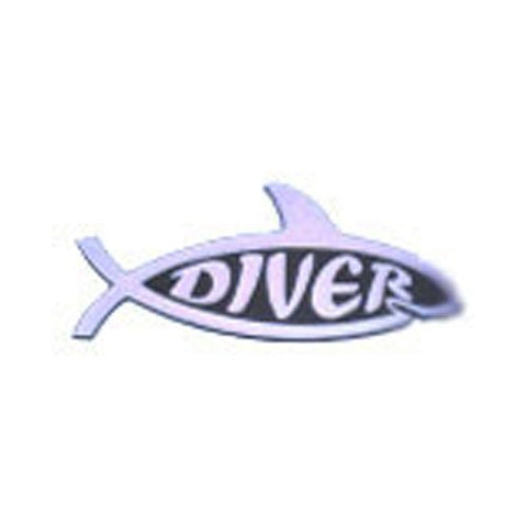 Trident New Megalodon Great White Shark Diver Stick On Emblem/LID