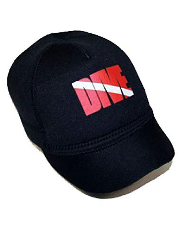 New Neoprene Squid Lid Baseball Cap for Boatwear, Watersports or Scuba Diving with Dive Flag Logo - Black (Size Regular)