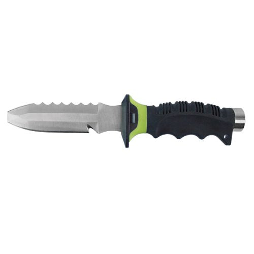 New 420 Stainless Steel Full Size Blunt Tip Scuba Diving Knife with 2 Straps & Sheath (Neon Yellow)