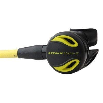 New Oceanic Alpha 8 Scuba Diving Octopus Regulator with 36 Neon Yellow MaxFlo Hose