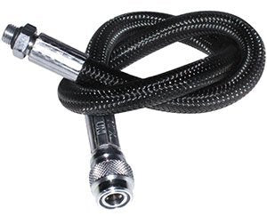 New 18 Inch Low Pressure Braided Scuba Diving BCD Hose (Black-MaxFlex)