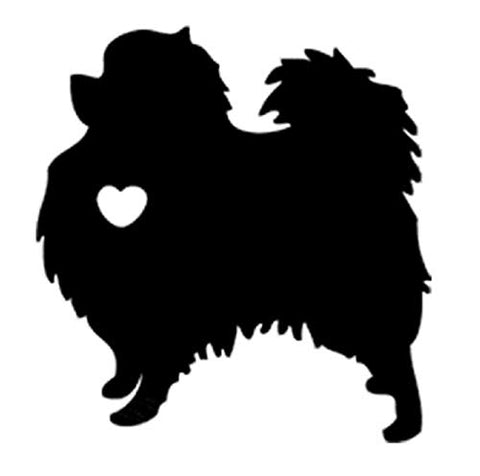 Love Heart Pomeranian Pet Dog Vinyl Decal Car Sticker - 5.67" x 4.72"