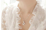 MyScubaShop Fashion Necklace with Double Dolphins Pendant and Austrian Crystal