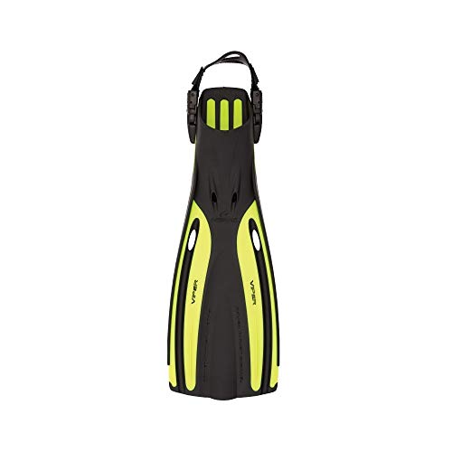 Oceanic New Viper Open Heel Scuba Diving Fins - Yellow (Size 11-12/X-Large)/FBM