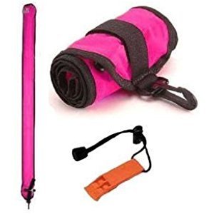 Innovative Scuba Concepts New 72 Inch Pink Signal Marker Buoy Tube & Safety Sausage with Inflator & Safety Whistle