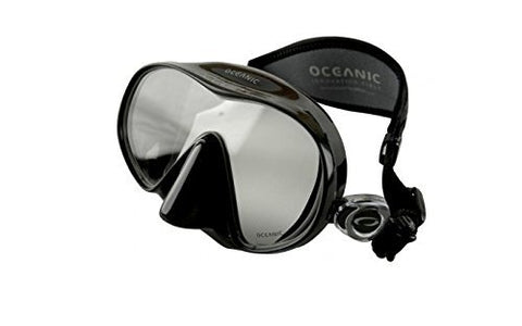 Oceanic New Accent Scuba Diving & Snorkeling Mask (Black Frame with Black Skirt) with Free Neoprene Comfort Strap ($12.95 Value)