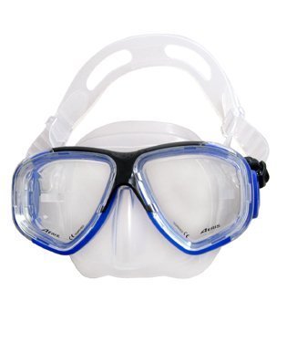AERIS New Europa 4 Scuba Diving & Snorkeling Mask (Ice Blue) with Side Windows for Greater Peripheral Vision