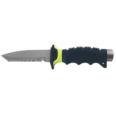 New 420 Stainless Steel Full Size Scuba Diving Knife - Sword Tip (Neon Yellow)