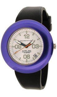 St. Moritz New Momentum M1 Women's Alter Ego Dive Watch with White Face, Purple Ring & Soft Black Silicone Rubber Band (Includes 1 Extra Black Top Ring)