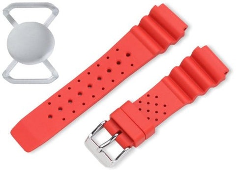 St. Moritz Momentum Women's 18mm Red Splash Natural Rubber Watch Band Twist & Splash Dive Watch & Underwater Timer for Scuba Divers with with Free Watch Protector Valued at $12.95 Value