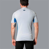 New Men's LavaCore Short Sleeve LavaSkin Shirt (Small) with Front Zipper for Scuba Diving, Surfing, Kayaking, Rafting, Paddling & Many Other Watersports (Grey/Navy Blue)