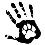 Pet Canine Dog Palm Print Vinyl Decal Car Bumper and Motorcycle Sticker - 5.00" x 4.25"