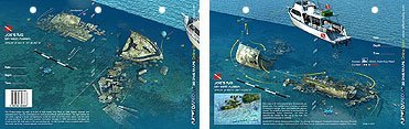 Innovative Scuba Concepts New Art to Media Underwater Waterproof 3D Dive Site Map - Joe's Tug in Key West, Florida (8.5 x 5.5 Inches) (21.6 x 15cm)