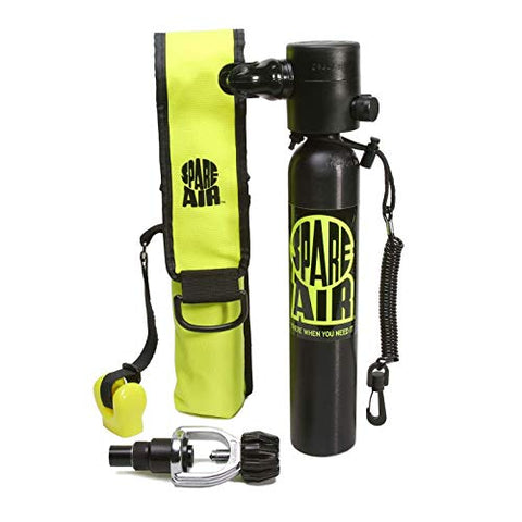 Spare Air Original Mini Scuba Tank - Small Emergency Backup Diving Equipment 3 & 6 Cu Ft.Options- Made in USA - DOT Marked Tank with Holster, Leash, and Refill Adapter
