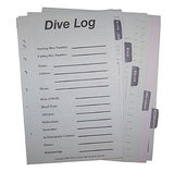 Trident New Scuba Diving 3 Ring Zippered Log Book Binder with Free Generic Log Insert ($12.95 Value) - Black with Diver Down Flag