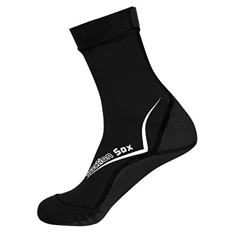 New Kids Lycra Unisex Traction Socks (Kids Medium) with Heavy Duty Fabric Sole for All Watersports - Black