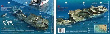 Innovative Scuba New Art to Media Underwater Waterproof 3D Dive Site Map - Thistlegorm Stern in The Red Sea, Egypt (8.5 x 5.5 Inches) (21.6 x 15cm)/LID