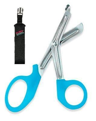 Innovative New Safety and Rescue Scuba Diver EMT Scissors Shears with Sheath & Male Connector - Cobalt Sea Blue