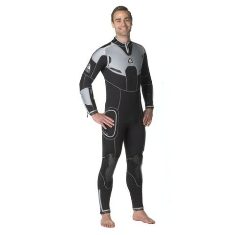 WATER PROOF FACING REALITY Men's Waterproof 5mm Backzip Jumpsuit with a 3D Anatomical Design (Size Medium-Large)