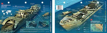 Innovative Scuba New Art to Media Underwater Waterproof 3D Dive Site Map - Thistlegorm Bow in The Red Sea, Egypt (8.5 x 5.5 Inches) (21.6 x 15cm)