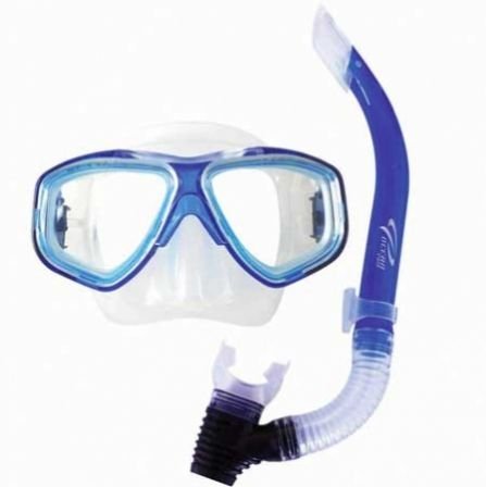 Ocean Pro New Oceanic Eclipse Mask and Oasis Drop Away Snorkel Set - Blue