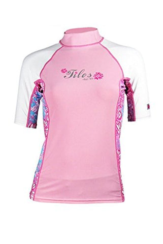 New Tilos Women's 6oz Anti-UV Short Sleeve Rash Guard - Pink (X-Large)