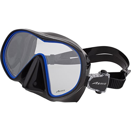 New Aeris Mini Origin Scuba Diving & Snorkeling Mask (Blue Frame/Black Skirt) with Low Volume and Lightweight Frame