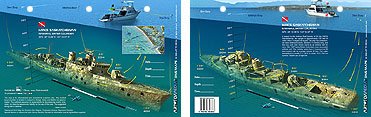 Innovative Scuba New Art to Media Underwater Waterproof 3D Dive Site Map - HMCS Saskatchewan in Nanaimo, British Columbia, Canada (8.5 x 5.5 Inches) (21.6 x 15cm)