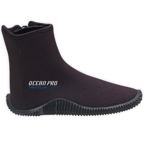 New Ocean Pro 5.0mm Venture Molded Sole Boots (Size 5) for Scuba Diving, Snorkeling & All Watersports with a FREE Drawstring Mesh Collection Bag.... a $12.95 Value