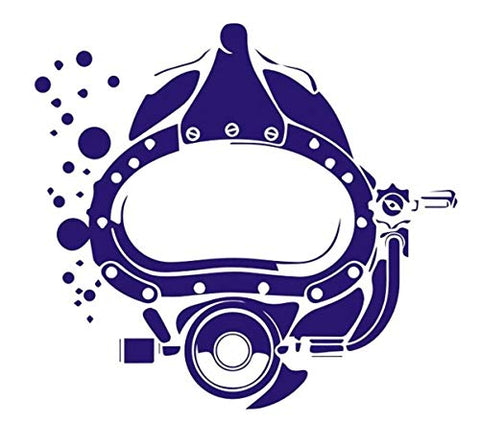 Scuba Diving Vinyl Decal Car Sticker with Kirby Morgan Superlite Commercial Diving Helmet - 6.54" x 5.94"